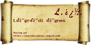 Légrádi Ágnes névjegykártya